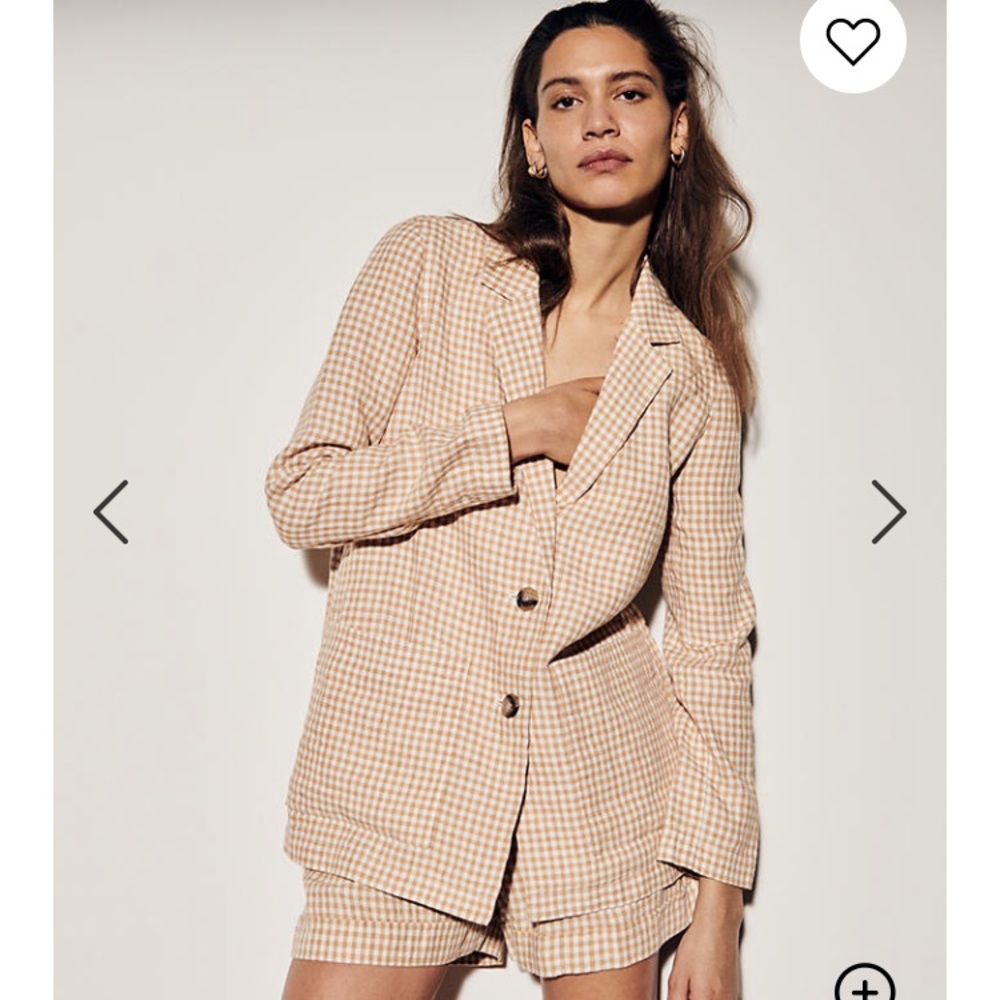 Madewell Linen Dorset Blazer in Gingham Check